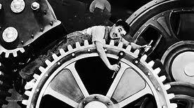 Chaplin, símbolo do cinema como indústria, desde os seus primórdios.
